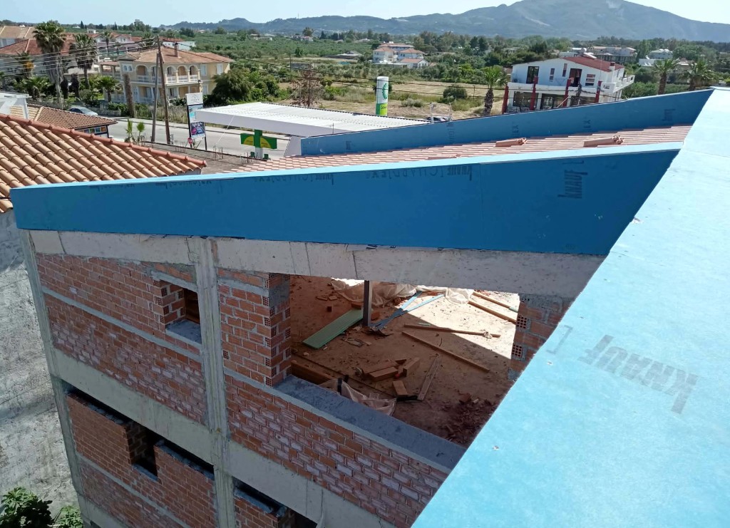 Δομικές κατασκευές – κτίριο τούβλα Knauf στέγη, Ζάκυνθος