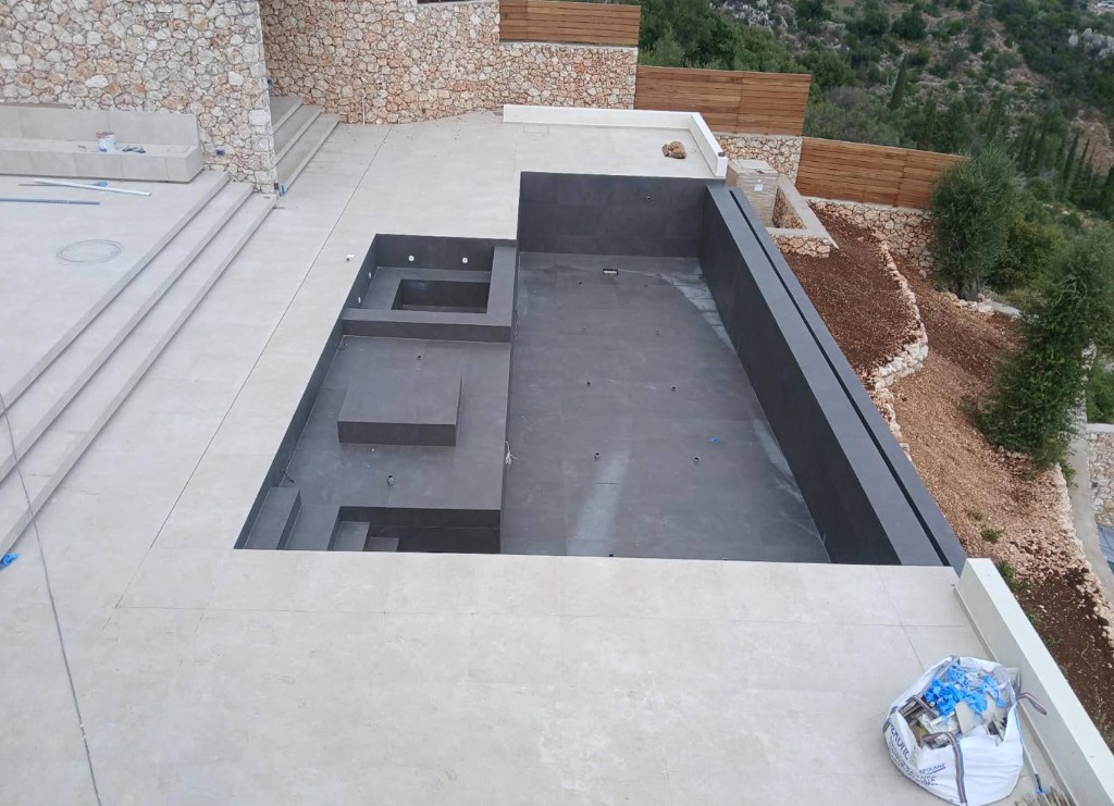 Δομικές κατασκευές – πισίνα βίλας με τελικές επενδύσεις και διαμόρφωση, Ζάκυνθος