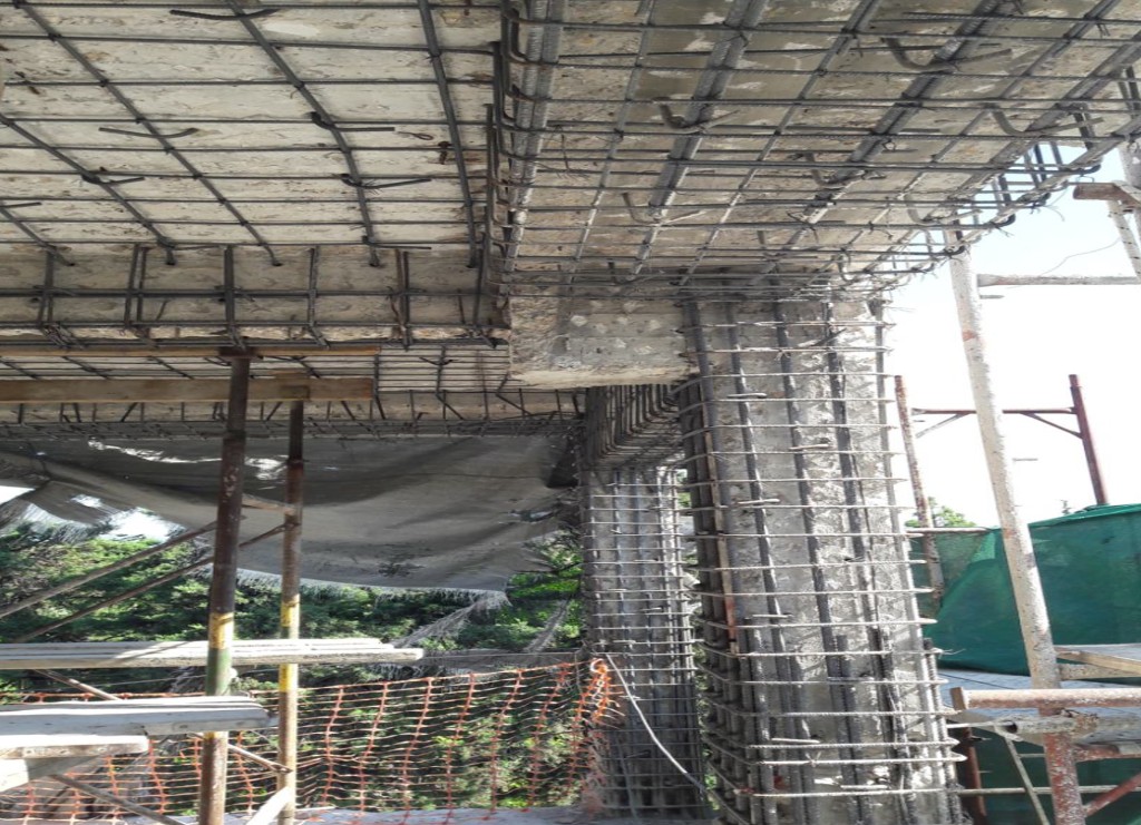 Επισκευές – οπλισμός δοκού και υποστυλώματος από κάτω, Ζάκυνθος