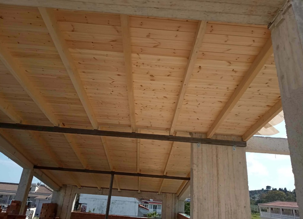 Ξύλινο gazebo – pavilion με ραδιακό όροφο – Ζάκυνθος