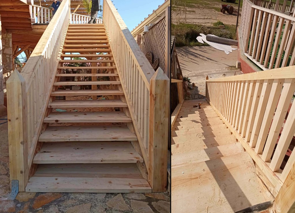 Ξύλινη σκάλα και κάγκελα – Ζάκυνθος